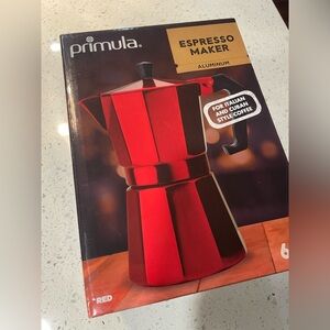 NWT Primula Red Aluminum Espresso Maker